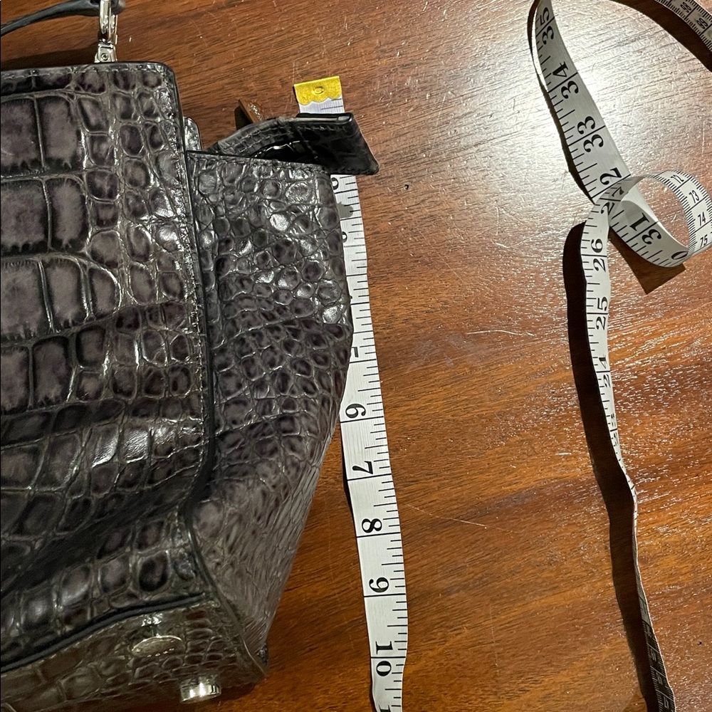 Michael Kors Ombré Gray Croc-Embossed Leather Satchel | Crossbody | Excellent - Picture 5 of 16